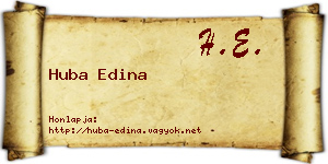 Huba Edina névjegykártya